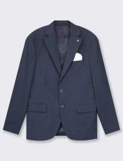 Uomo Piazza Italia Uomo|Giacche<Blazer formal fit con colletto a revers classici e tasca a filetto completa di pochette a contrasto -