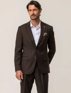 Uomo Piazza Italia Uomo|Giacche<Blazer in tessuto diagonale con colletto revers - Moro