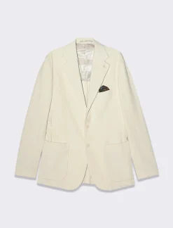 Uomo Piazza Italia Uomo|Giacche<Blazer in velluto, formal fit con rever classico - Beige ecru
