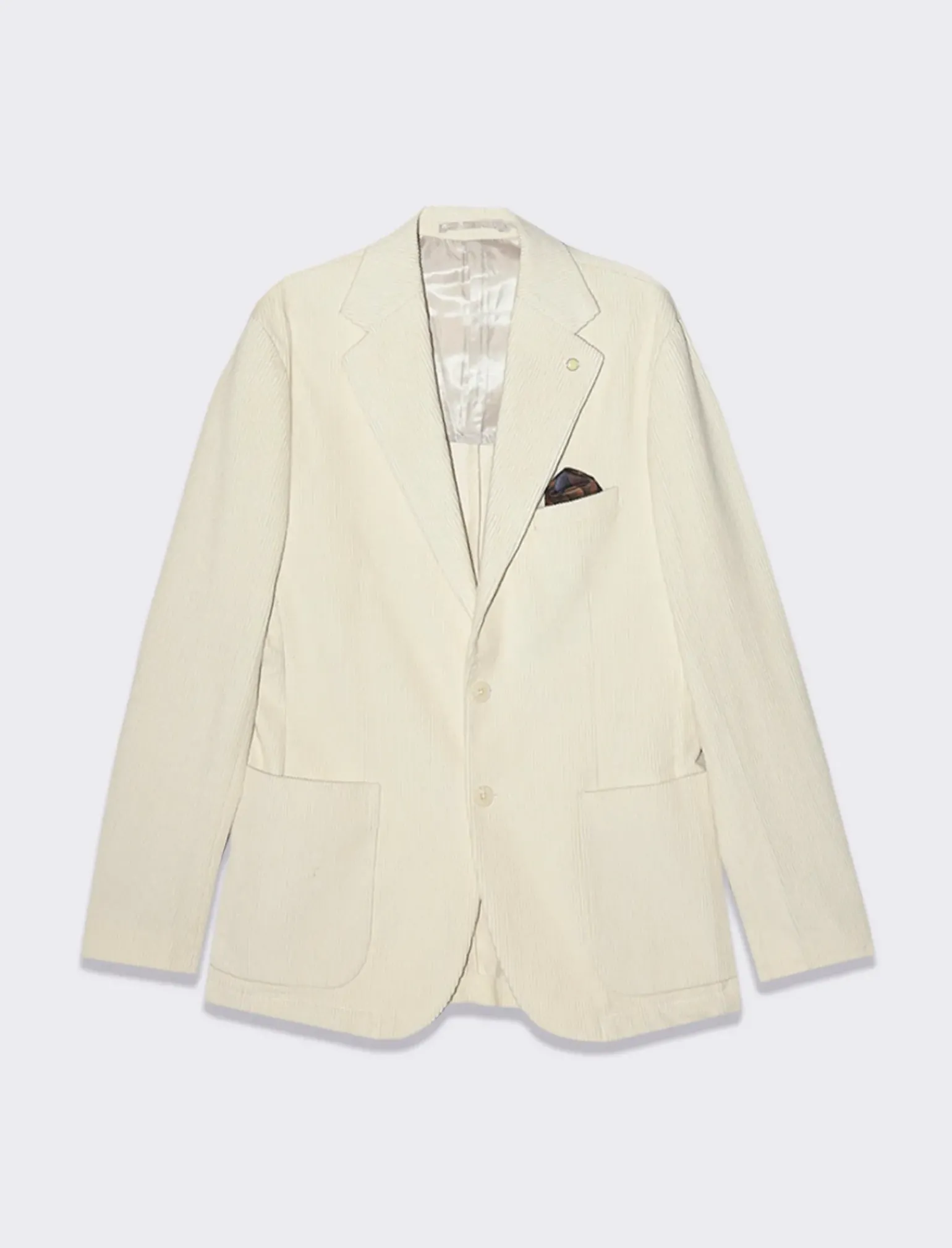 Uomo Piazza Italia Uomo|Giacche<Blazer in velluto, formal fit con rever classico - Beige ecru