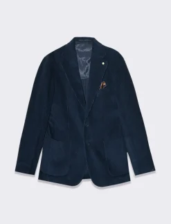 Uomo Piazza Italia Uomo|Giacche<Blazer in velluto, formal fit con rever classico - Blu
