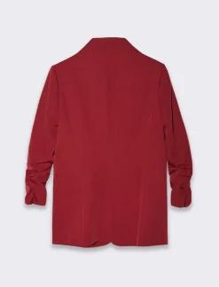 Donna Piazza Italia Giacche E Blazer<Blazer manica a 3/4 chiusura con bottone e tasche a taglio vivo - prugna