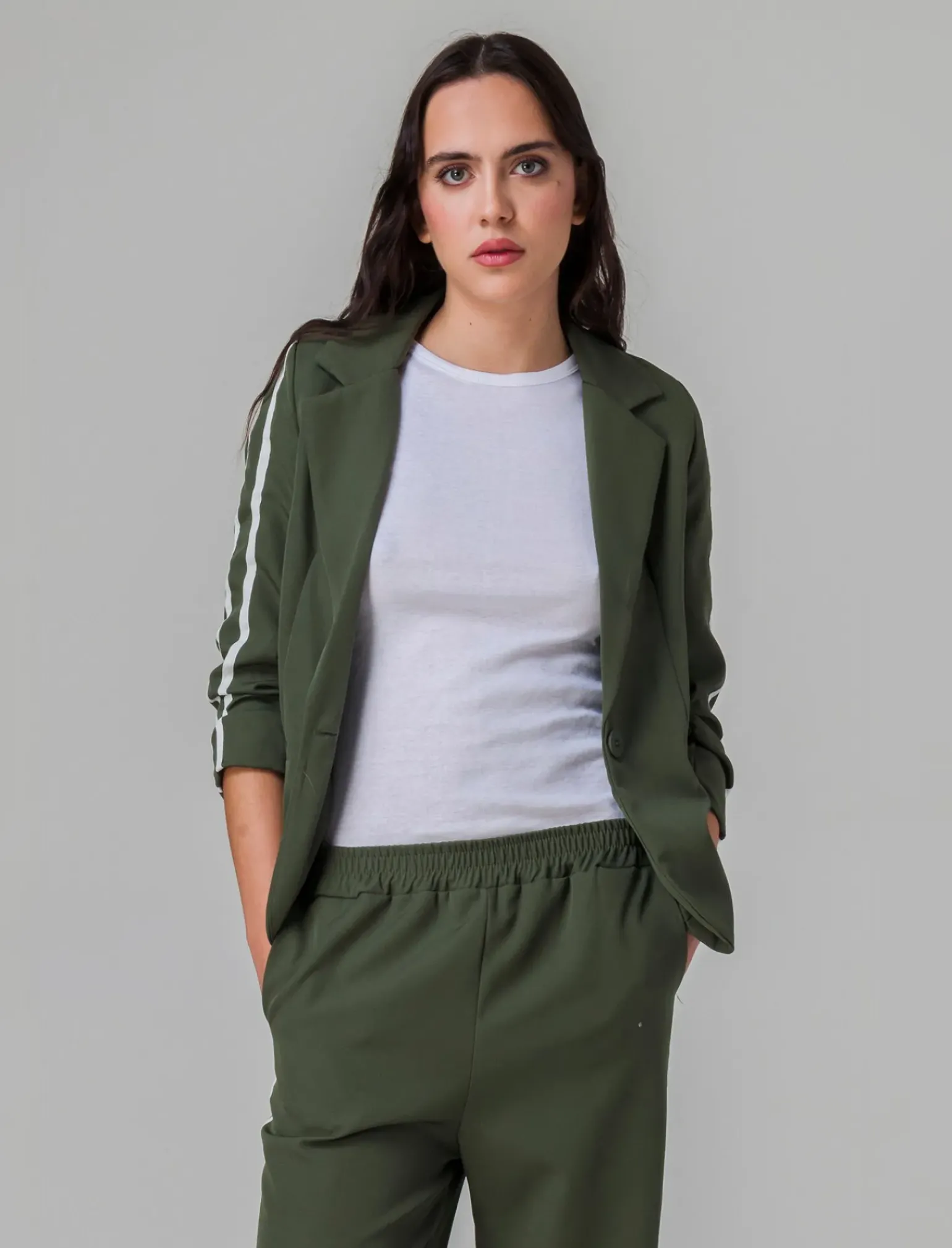 Donna Piazza Italia Giacche E Blazer<Blazer manica a 3/4 chiusura con bottone e tasche a taglio vivo -