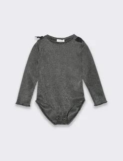 Piazza Italia Neonata<Body in tessuto brillante da neonata e fiocchetti applicati sulle spalle -