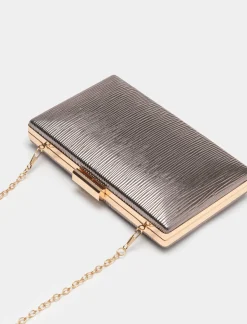 Donna Piazza Italia Donna|Borse E Zaini<Borsa da donna clutch in pvc effetto plissè con tracolla a catena - Rame