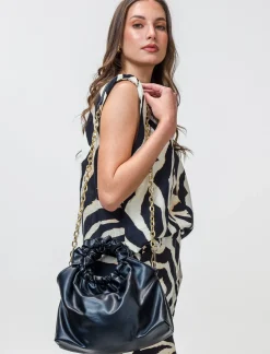 Donna Piazza Italia Donna<Borsa da donna con manico arricciato -