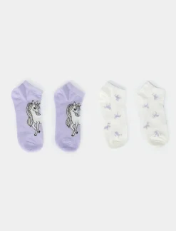 Piazza Italia Bambina<Calzino bambina 2 paia con unicorni - Lilla