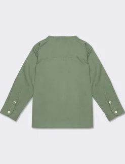 Piazza Italia Camicie<Camicia 100% cotone stile coreano, con tasca e ricamo frontale. vestibilità regular - salvia