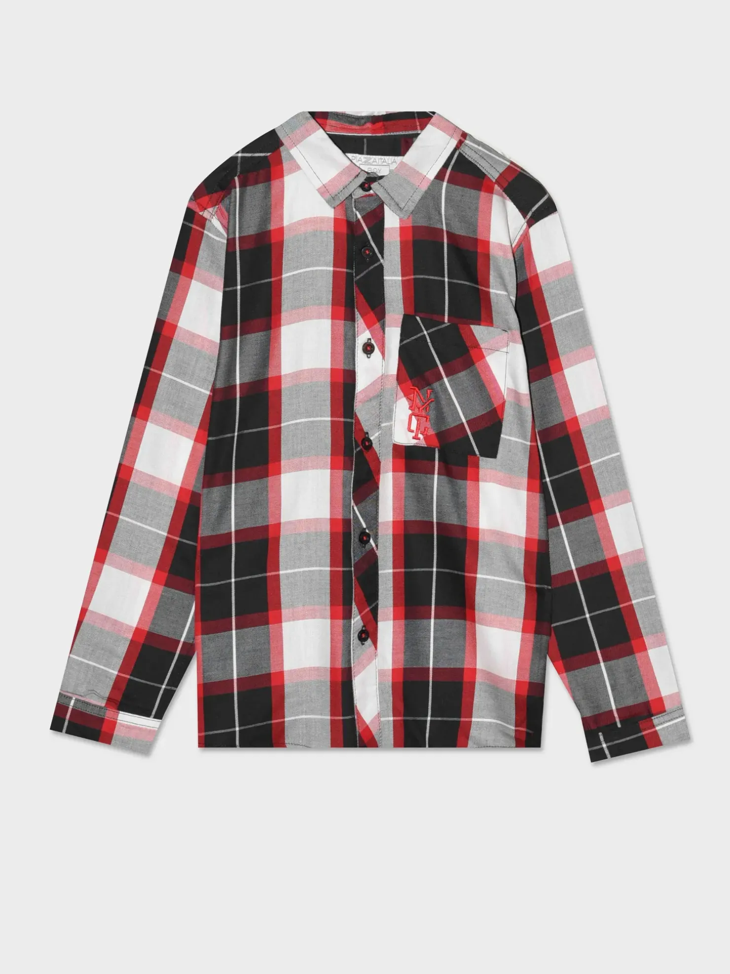 Piazza Italia Camicia a quadri manica lunga - Rosso New