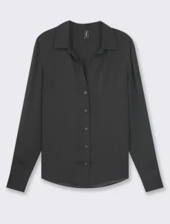 Donna Piazza Italia Donna|Camicie E Casacche<Camicia basic vestibilità regual in tessuto georgette e scollo a V -