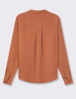 Donna Piazza Italia Donna|Camicie E Casacche<Camicia basic vestibilità regual in tessuto georgette e scollo a V - coccio