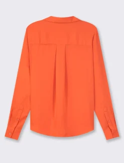 Donna Piazza Italia Donna|Camicie E Casacche<Camicia basic vestibilità regual in tessuto georgette e scollo a V - Arancio