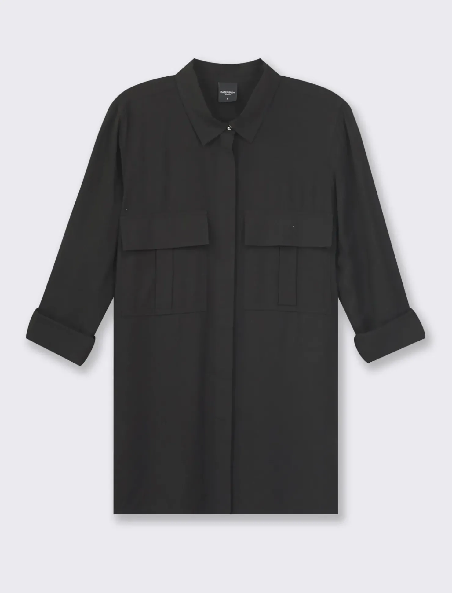 Piazza Italia Camicia basica con tasconi applicati e aletta su manica e spalle vestibilità regular - Nero Fashion