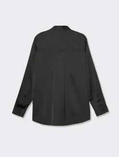 Donna Piazza Italia Camicie E Casacche<Camicia basica regular con bottoni ricoperti in tessuto -