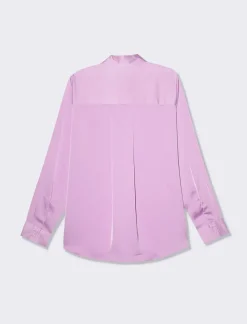 Donna Piazza Italia Camicie E Casacche<Camicia basica regular con bottoni ricoperti in tessuto - BEGONIA