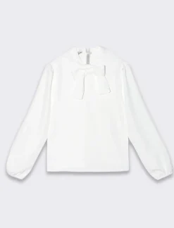 Piazza Italia Bambina|Camicie E Bluse<Camicia con increspatura alle spalle e scollo con fiocco annodato -