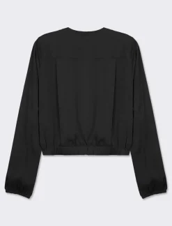 Donna Piazza Italia Donna|Camicie E Casacche<Camicia cropped manica lunga e con pieghe sul fondo effetto sblusato -