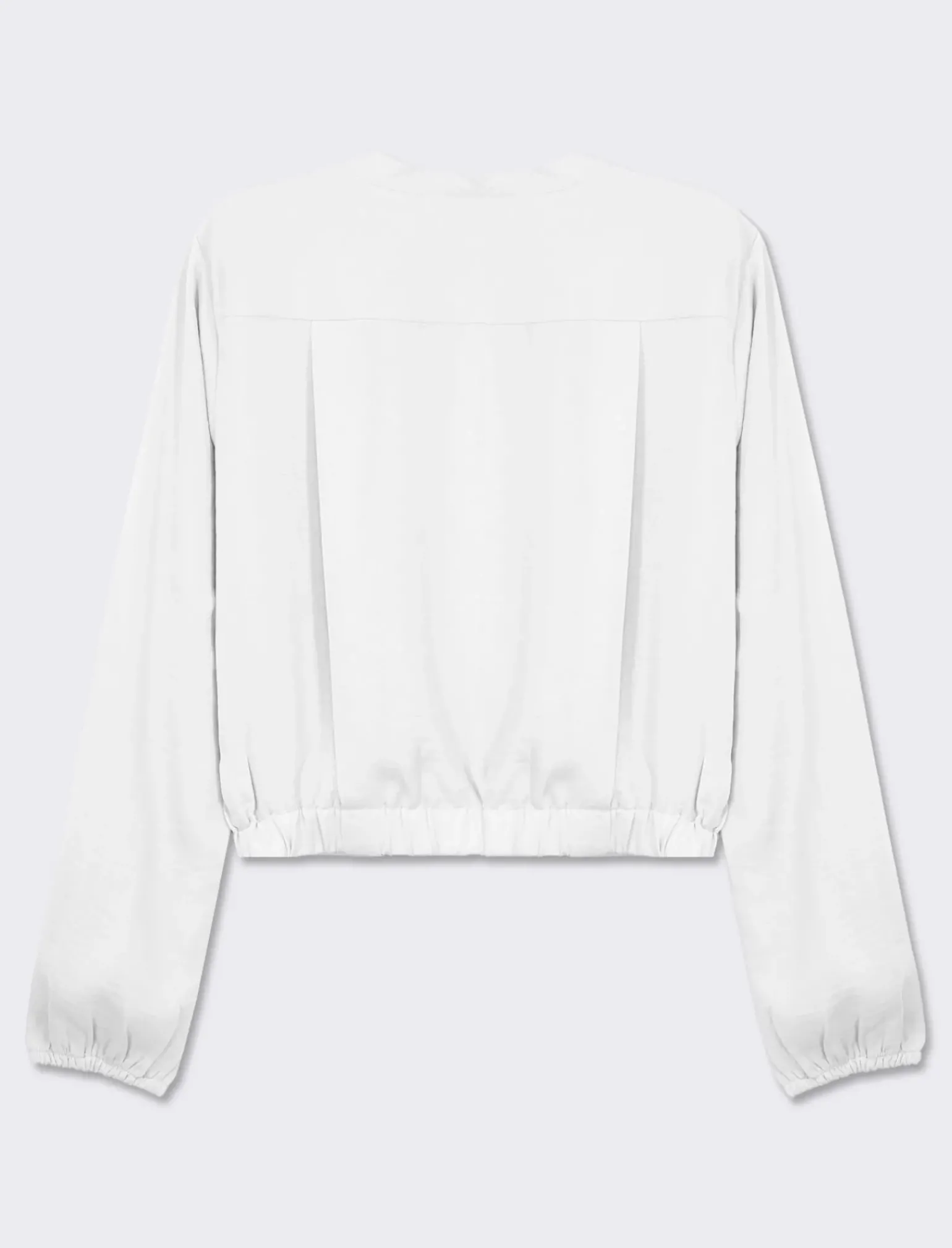 Donna Piazza Italia Donna|Camicie E Casacche<Camicia cropped manica lunga e con pieghe sul fondo effetto sblusato - latte