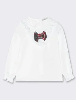 Piazza Italia Neonata<Camicia elegante con fiocco tartan - Bianco panna