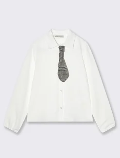 Piazza Italia Bambina|Camicie E Bluse<Camicia elegante da bambina con cravattino - Bianco