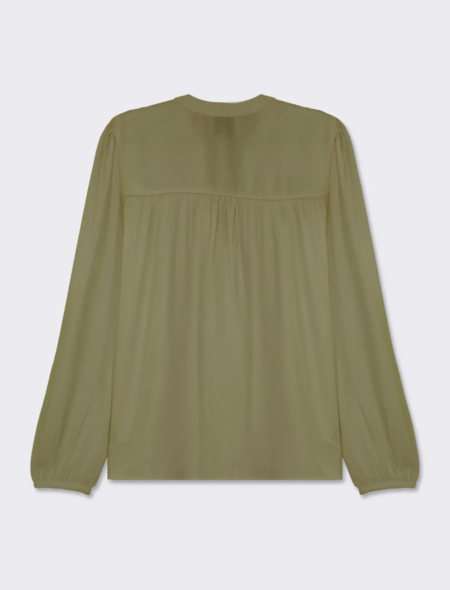 Donna Piazza Italia Camicie E Casacche<Camicia fluida con collo alla coreana e maniche ampie e applicazione nerve con arriccio - Kaky 1