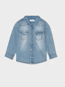 Piazza Italia Neonato|Camicie<Camicia in cotone con bottoncini a pressione - Denim