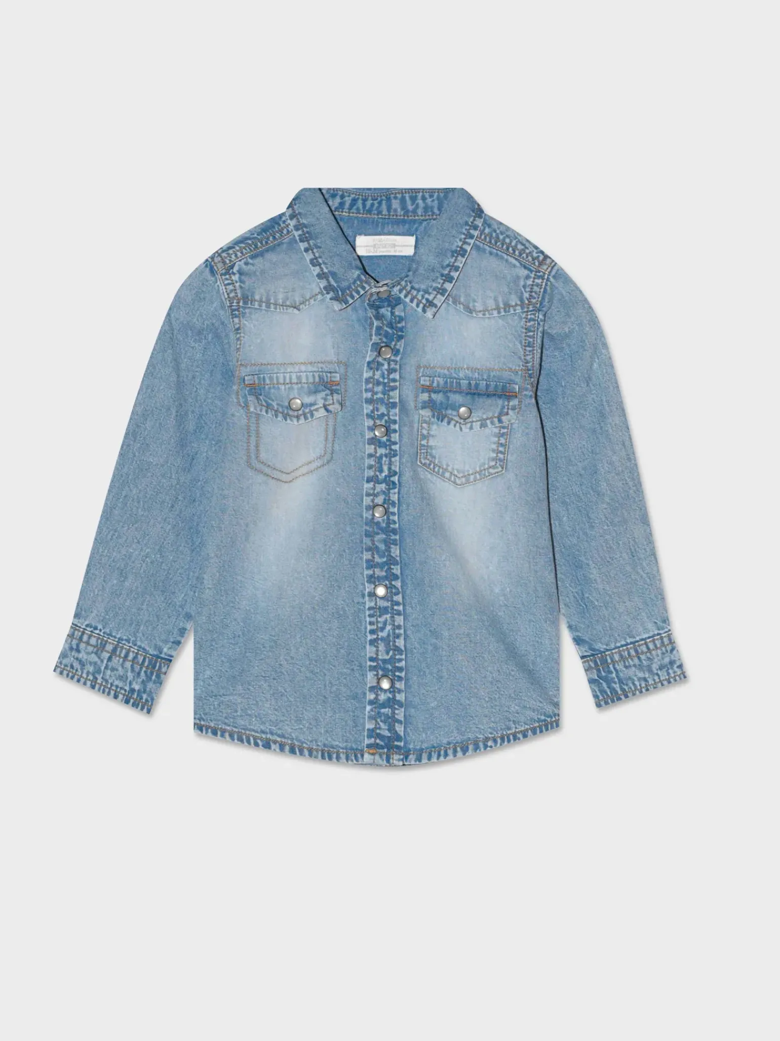 Piazza Italia Neonato|Camicie<Camicia in cotone con bottoncini a pressione - Denim