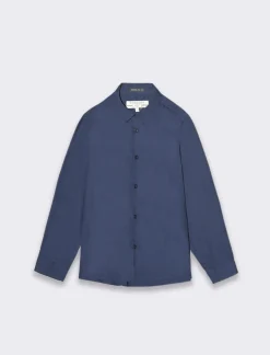 Bambino Piazza Italia Bambino|Camicie<Camicia in cotone tinta unita con ricamo laterale linea regular -