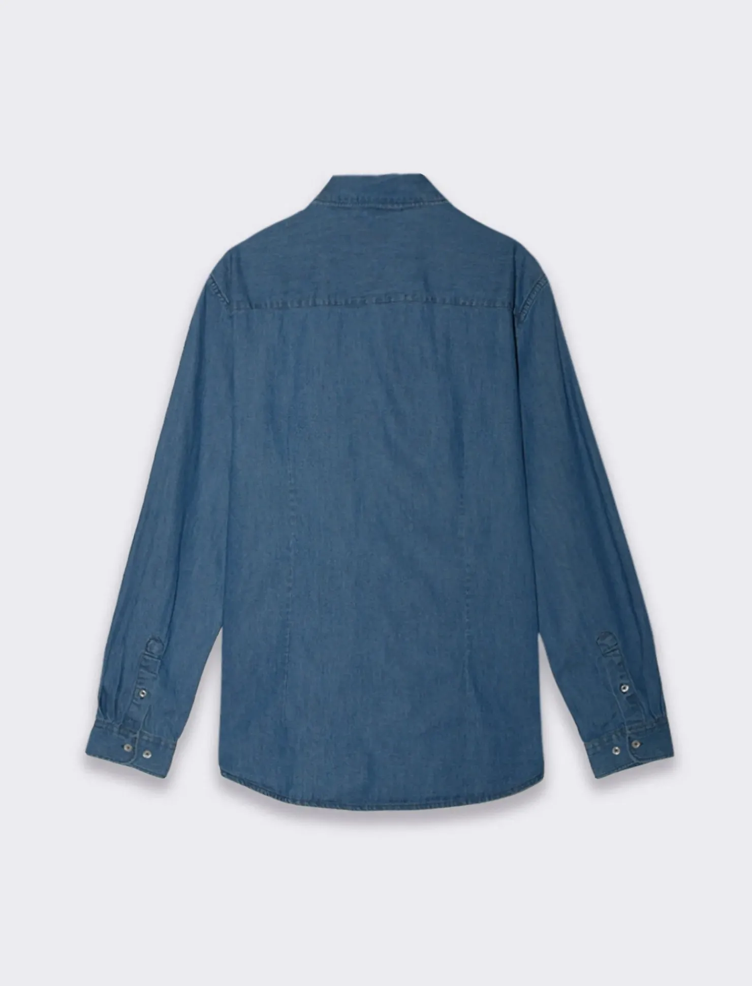 Piazza Italia Camicia in denim regular fit colletto revers a maniche lunghe - Denim Blu Online