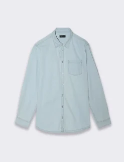 Uomo Piazza Italia Uomo|Camicie<Camicia in denim regular fit colletto revers a maniche lunghe - Denim chiaro