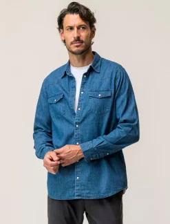 Uomo Piazza Italia Uomo|Camicie<Camicia in denim regular fit colletto arevers e maniche lunghe - Denim