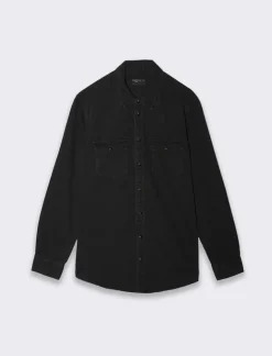 Uomo Piazza Italia Uomo|Camicie<Camicia in denim regular fit colletto arevers e maniche lunghe -