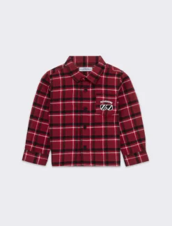 Piazza Italia Neonato|Camicie<Camicia in flanella, a quadri con ricamo sul dietro e applicazione sul davanti. - Rosso