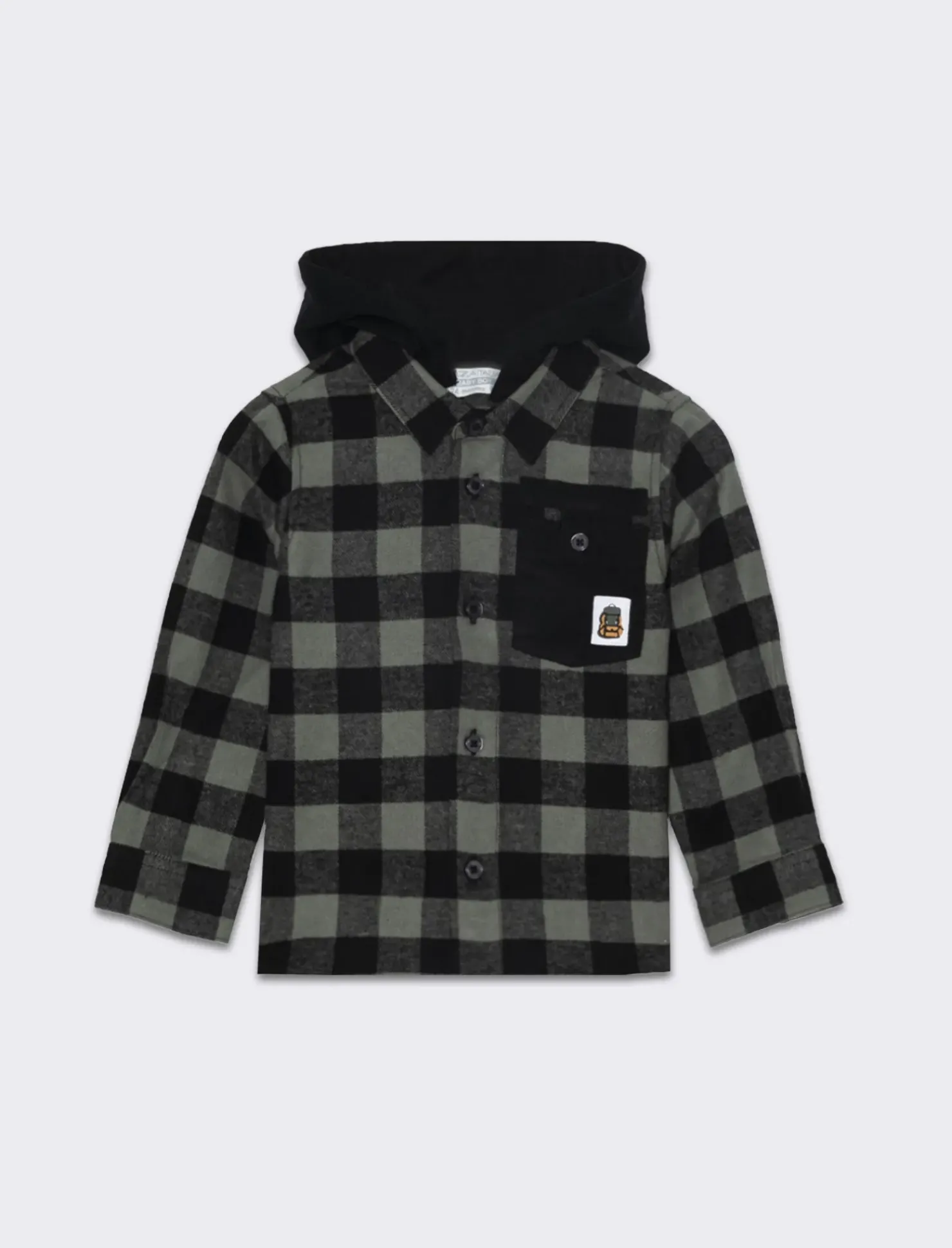 Piazza Italia Camicia in flanella con cappuccio con bottoncini e tasca in velluto - Fantasia Multicolore Hot