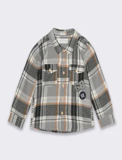 Piazza Italia Neonato|Camicie<Camicia in flanella con nastri stampati nei lati e applicazioni frontali - Fantasia