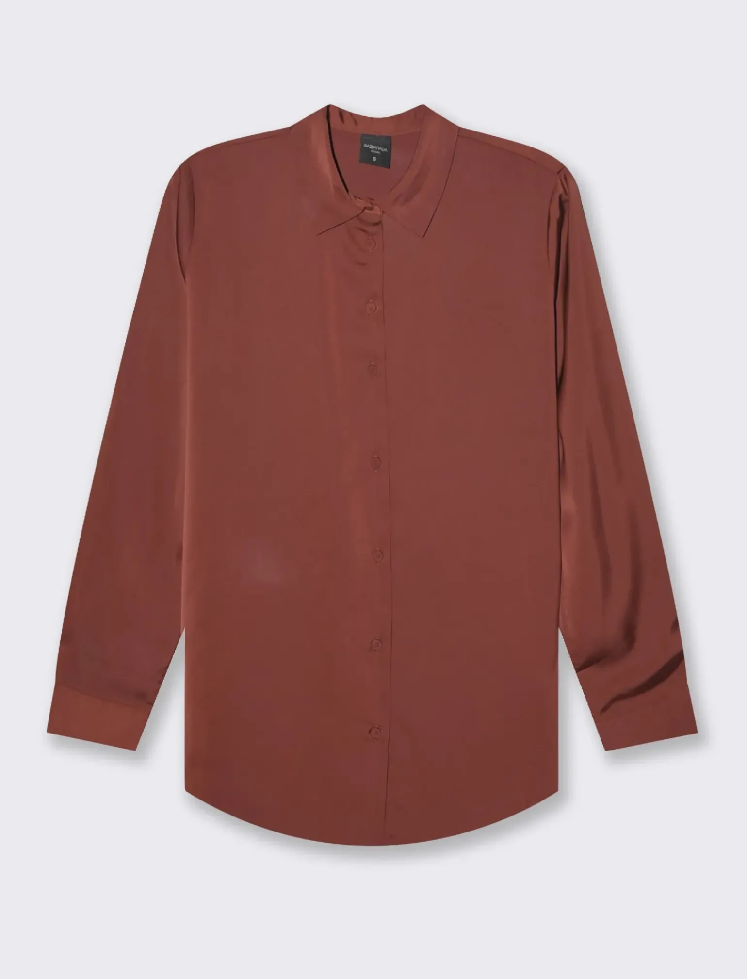 Donna Piazza Italia Donna|Camicie E Casacche<Camicia in satin manica lunga vestibilità comoda - coccio