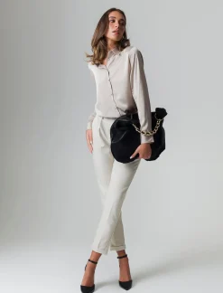 Donna Piazza Italia Donna|Camicie E Casacche<Camicia in satin manica lunga vestibilità comoda -