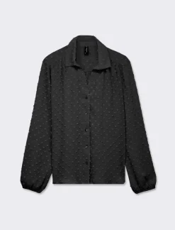 Donna Piazza Italia Camicie E Casacche<Camicia in tessuto plumeties scollo a V e manica a sbuffo -