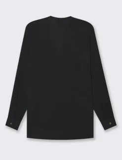 Donna Piazza Italia Camicie E Casacche<Camicia in viscosa manica lunga risvoltabile tramite alette -