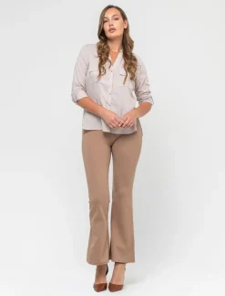 Piazza Italia Camicia in viscosa manica lunga risvoltabile tramite alette - Sabbia Beige Cheap