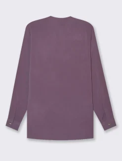 Donna Piazza Italia Camicie E Casacche<Camicia in viscosa manica lunga risvoltabile tramite alette - malva