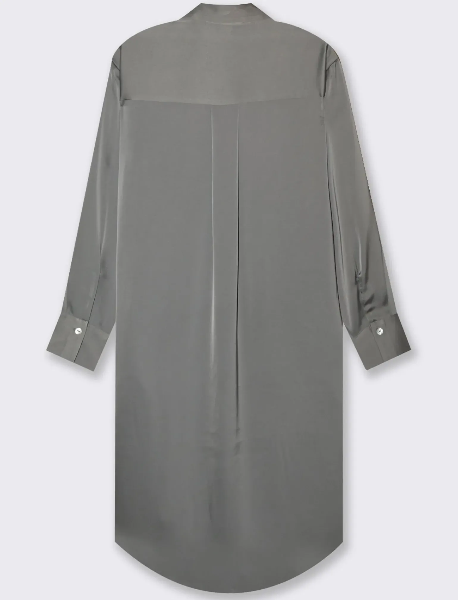 Donna Piazza Italia Donna|Camicie E Casacche<Camicia lunga in tessuto di raso morbido sulla spalla - piombo