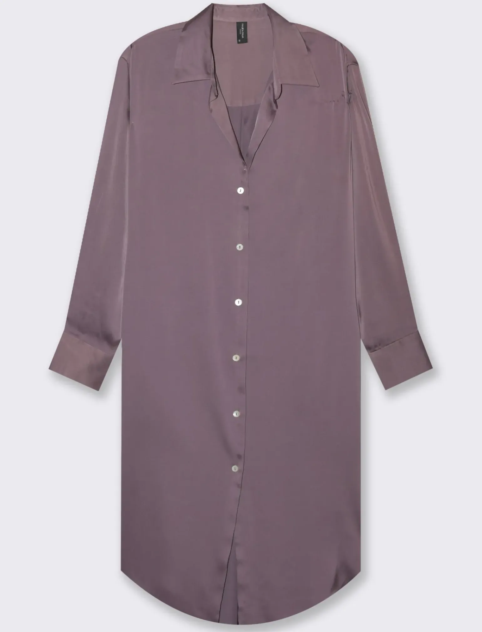 Donna Piazza Italia Donna|Camicie E Casacche<Camicia lunga in tessuto di raso morbido sulla spalla - malva