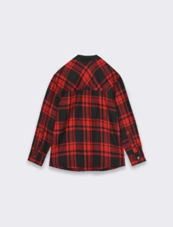 Bambino Piazza Italia Bambino|Camicie<Camicia madras in flanella da bambino con tasche e abbottonatura frontale -