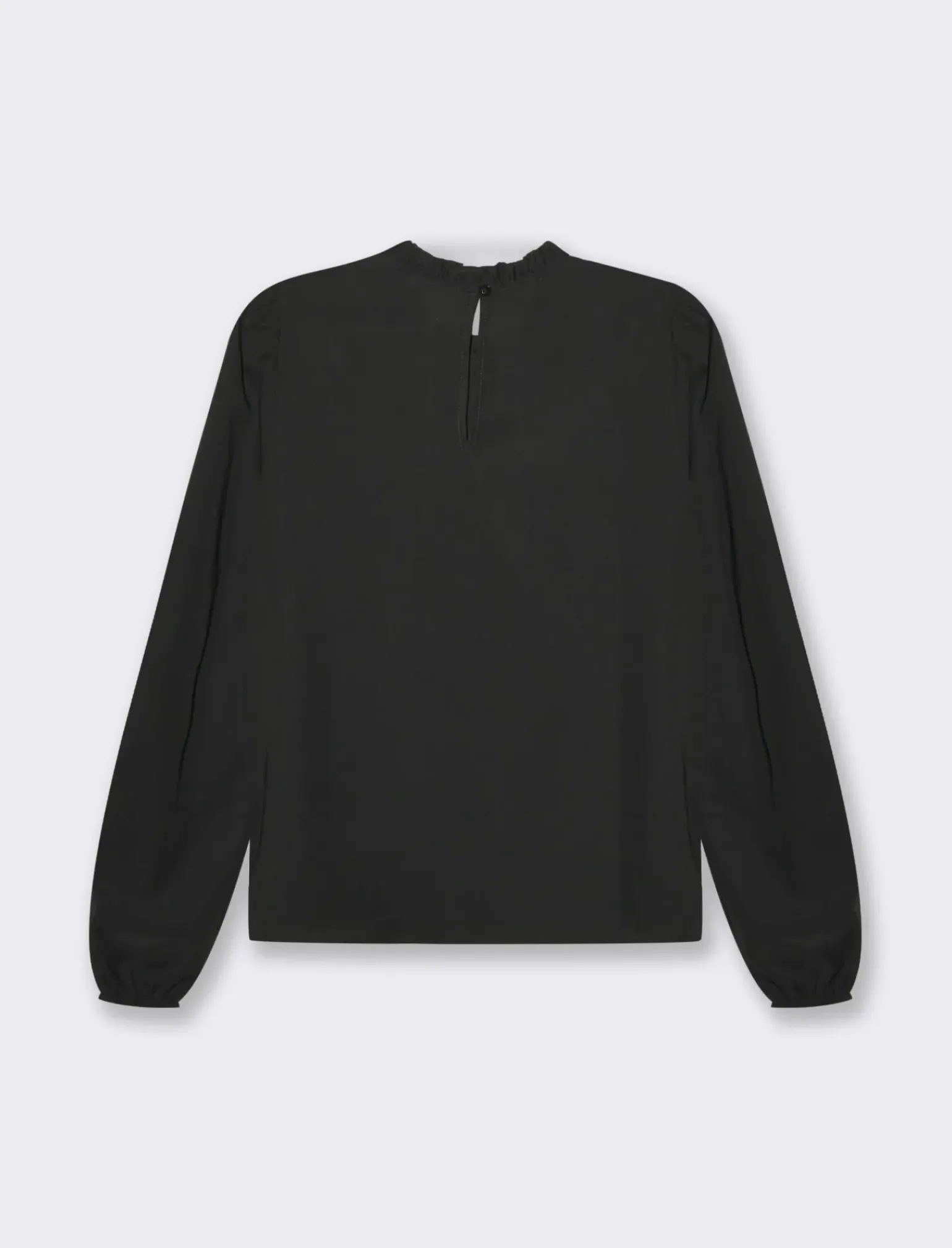 Donna Piazza Italia Donna|Camicie E Casacche<Camicia manica lunga a girocollo con rouches e apertura a goccia -