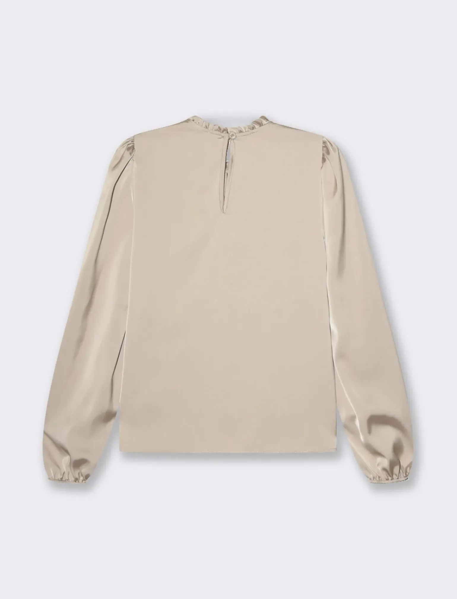 Donna Piazza Italia Donna|Camicie E Casacche<Camicia manica lunga a girocollo con rouches e apertura a goccia -