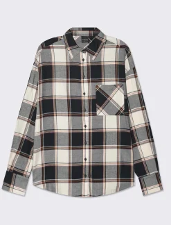 Donna Piazza Italia Donna|Camicie E Casacche<Camicia manica lunga a quadri con tasca a toppa - var 2