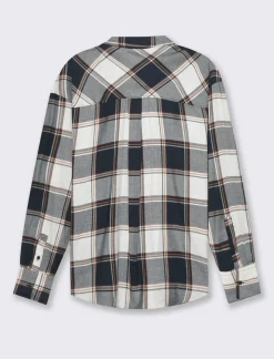 Donna Piazza Italia Donna|Camicie E Casacche<Camicia manica lunga a quadri con tasca a toppa - var 2