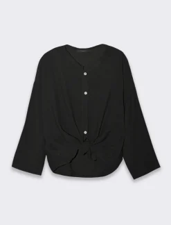 Donna Piazza Italia Camicie E Casacche<Camicia manica lunga con nodo e colletto alla coreana -