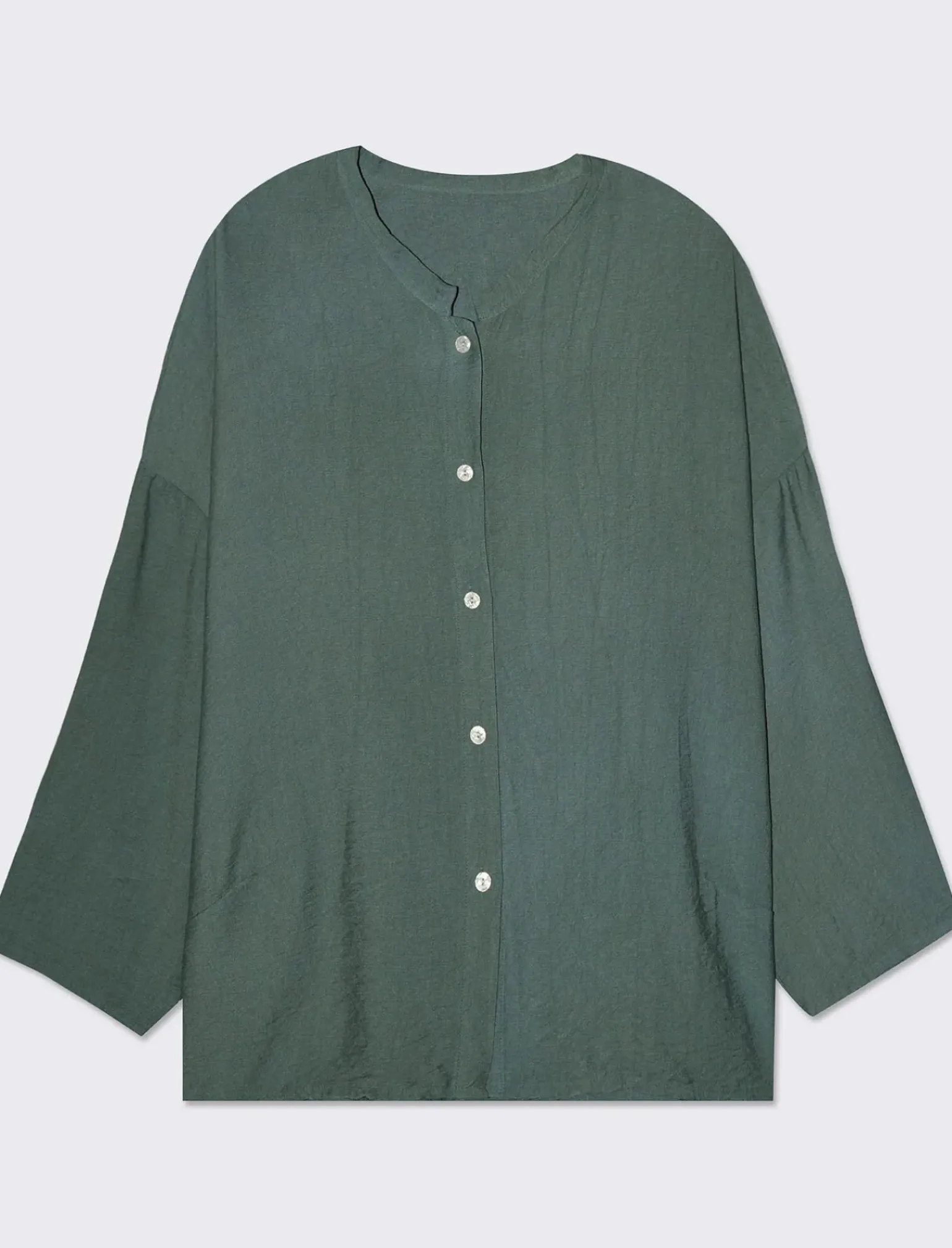 Donna Piazza Italia Camicie E Casacche<Camicia manica lunga con nodo e colletto alla coreana - salvia